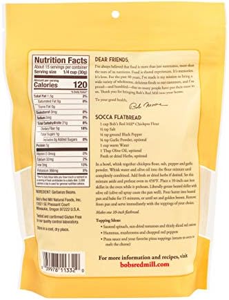 Bob's Red Mill Chickpea Flour, 16oz (Pack of 4) - Non GMO, Vegan, Keto Friendly Friendly, Kosher