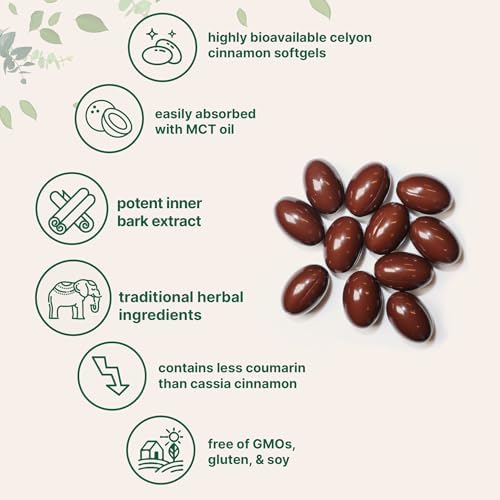 Micro Ingredients Ceylon Cinnamon | 300 Softgels with MCT Oil | Highly Bioavailable Herbal Extract | Extra Strength Cinnamon Supplements | Antioxidant & Sugar Monitor Support | Non-GMO, Gluten Free