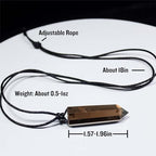 Runyangshi Healing Crystal Pendants, Single Pointed Natural Crystal Quartz Necklace 6 Faceted Chakra Crystal Wand Stone Reiki Energy