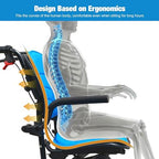 Wheelchairs for Adults,Transport Wheelchair Lightweight Foldable with Removable Cushion,Transport Chair,Ergonomic Travel Wheelchair with Telescopic Handle,Gifts for Grandpa,Blue