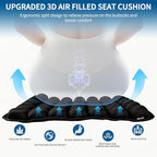 Inflatable Travel Seat Cushion for Airplane: Pressure Relief Seat Cushion with 42 Interconnected Air Cells - Ergonomic Comfort Buttock Supports 380 lb for Wheel Chair/Car/Office/Stadium