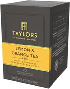 Taylors of Harrogate Lemon & Orange, Black Tea, Individually Wrapped Bags, 20 Count (Pack of 1), Citrussy, Fragrant and Light, Caffeinated, Enjoy Hot or Iced, 20 Teabags