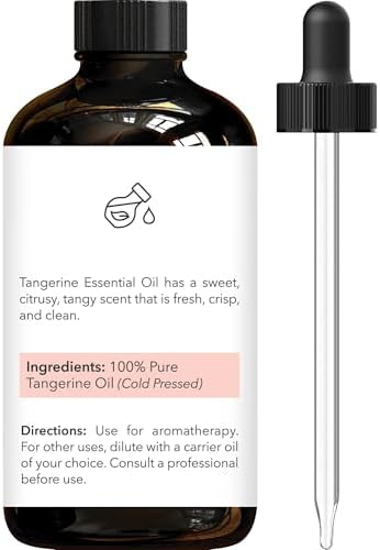 Brooklyn Botany Tangerine Essential Oil - Huge 4 Fl Oz - 100% Pure and Natural - Premium Grade with Dropper - for Aromatherapy and Diffuser