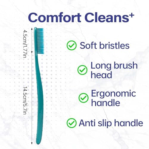 Big Soft Adult Toothbrush Long Clean whitening Soft 4 Pack.
