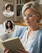 LUFF Rimless Reading Glasses for Women | Blue Light Computer Readers | Lightweight 16g Metal Frame | Eye Strain Relief