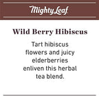 Mighty Leaf Wild Berry Hibiscus Herbal Tea Bags, Caffeine-Free, Elderberry, Blueberry, and Strawberry Flavors, 90 Count (6 Boxes of 15 Bags)