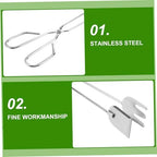 4pcs Garbage Picker Tool Long Reach Trash Grabber Garbage Clamp Stainless Steel Scissor Tongs for Outdoor Random Style