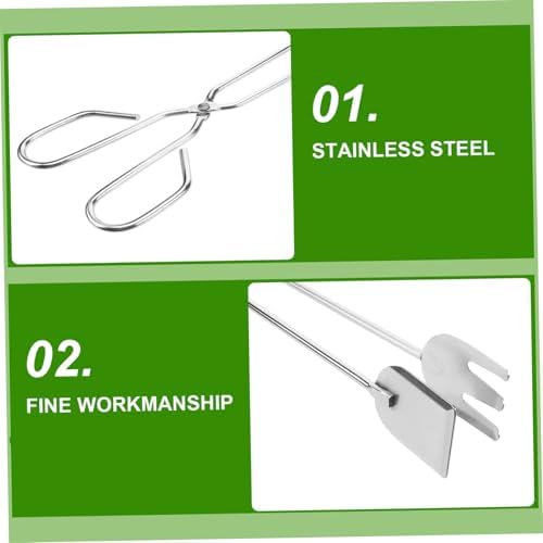 4pcs Garbage Picker Tool Long Reach Trash Grabber Garbage Clamp Stainless Steel Scissor Tongs for Outdoor Random Style