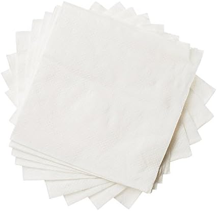 Crystalware, Beverage Paper Napkins, 1 Ply Cocktail Napkin, Bulk Package, White (1000-Napkins)