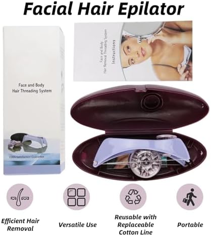 Facial Hair Removal for Women, with Threading Removal Tool, Portable Size for Facial, Neck Hair (Glasses Box)