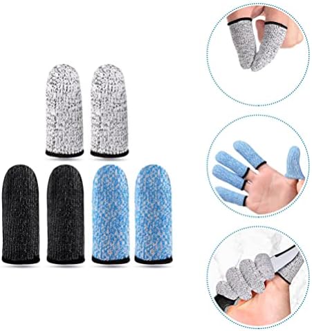 FOMIYES 3 Pairs Anti-Cut Fingertip Protector Protectors Guards Anti-Cutting Sleeve Reusable Covers Thumb Sleeve Cut Resistant Covers