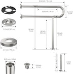 Toilet Support Rail 31.3X 31.5 Inch, Munzong Anti-Slip Satin Brushed Nickel Handicap Grab Bar for Bathroom, Stainless Steel Knurled Safety handrails with Leg for Elderly Disabled Pregnant-1.25’Tube