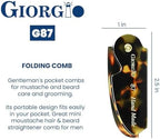 Giorgio G87 Fine Tooth Comb works as a Mustache and Beard Comb for Men - Add to any comb set, Handmade, Saw-cut, Hand Polished Pocket Styling Combs for Everyday Grooming and Hair Care Tokyo (4.5")