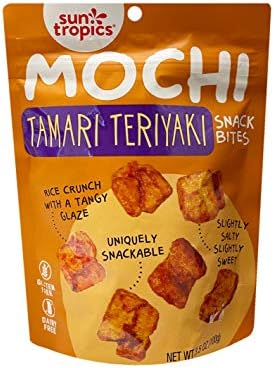 Sun Tropics Crunchy Gluten Free Japanese Mochi Rice Bites Pack 3.5oz (Soy Sauce, 1 Pack)