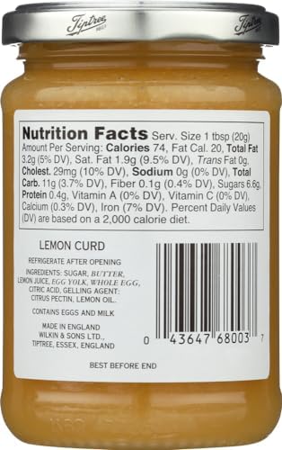 Tiptree Lemon Curd by Wilkin and Sons 312g (Pack of 3)