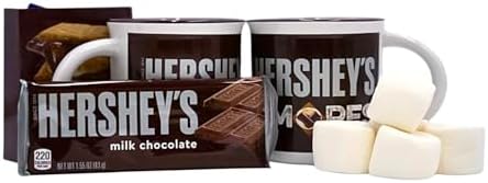 2025 S’mores Holiday Mug Gift Bundle – 2 Festive Mugs with Graham Crackers, Marshmallows & Chocolate Bar – Christmas Hot Cocoa Set