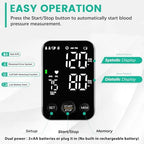 Oklar Blood Pressure Monitor Upper Arm Monitors for Home Use BP Machine Sphygmomanometer with 2x120 Reading Memory Adjustable Arm Cuff 8.7"-15.7" Large Display with LED Background Light Storage Bag