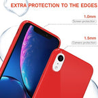 Svanove for iPhone XR Case Silicone, Glossy Soft Rubber Gel Jelly Cute Protective Plastic Simple Plain Phone Case Cover for Women Girl, Slim Thin Flexible Shockproof TPU, Red