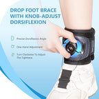 AFO Foot Drop Brace for Walking with Shoes, Drop Foot Brace with Reel-Adjust Dorsiflexion Assist, Adjustable Foot Brace for Drop Foot Support, Fits Left or Right Foot for Women Men (S/M)
