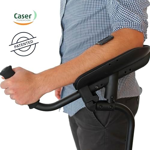 KMINA Adjustable Forearm Crutch for Adults (x1 Unit, Left Handed), Ergonomic Non-Slip Handles with Elbow Support, Patented, PRO Model, Made in Europe