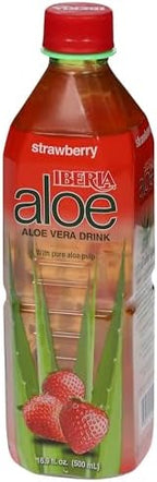 Iberia Aloe Vera Juice Drink, Strawberry,16.9 Fl Oz (Pack of 8)