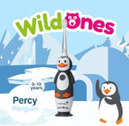 BrushBaby - WildOnes - Kids Rechargeable Electric Toothbrush, Ages 0-10 - Penguin Design with Flashing Lights - DeepClean Bristles for Superior Cleaning - 2 Replacement Brush Heads, 1 USB Cable
