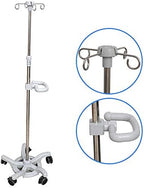 Telescopic Infusion Stand Stainless Steel IV Stand Drip Irrigation Stand with Armrest Height Adjustable Universal Wheel with Brake,A