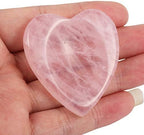 mookaitedecor Rose Quartz Thumb Worry Stone, Pocket Palm Stones Crystal Healing Reiki Stress Relief Pack of 4, Heart Shape