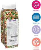 DECOPAC North Pole Fusion Mix Candy Sprinkles, 26oz, Fancy Christmas Gold Stars, Green Trees, Red Berries, Edible Festive Sprinkles For Celebration Cakes, Cupcakes, Cookies & Donuts (28308)