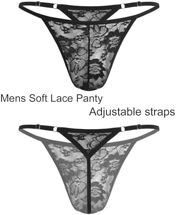 Avidlove Mens Lace Thong Sexy Low Rise T-back G-string Comfortable Men's Thong Underwear 1-4 Pack