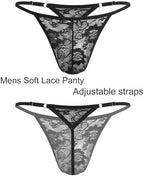 Avidlove Mens Lace Thong Sexy Low Rise T-back G-string Comfortable Men's Thong Underwear 1-4 Pack