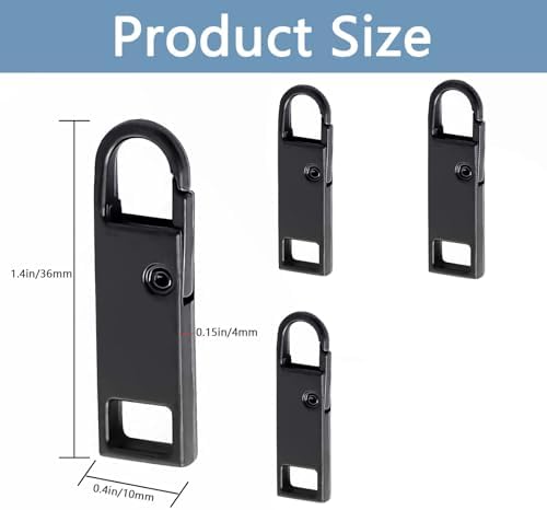 Deoward Zipper Pull Replacement Metal Zipper Handle Mend Fixer Tab Repair for Luggage, Backpacks, Suitcases, Jackets, Purses, Handbags (6 PCS)