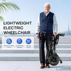 Lightweight Foldable Electric Wheelchair for Adults Seniors 30 Lbs Compact Motorized Wheelchair with Detachable Battery Airline Approved(Blue)
