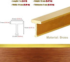CMYUN Flat T-Shaped Brass Threshold Strip Gold, Extra Narrow Doorway Transition Strips Wood to Tile, Stair Wall Edging Trim Transition Bar, Joins Floor Gap(10x12mm(0.39x0.47 in))