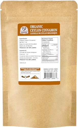 52USA Organic Ceylon Cinnamon Sticks, 1 Ounce (Pack of 1), True Cinnamon Farmed in Sri Lanka, Whole Cinnamon Sticks Bulk, Vegan, Non GMO, 28g