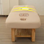 Coffee,80 * 190cm, Massage Bed Cover with Elastic Band Soft Comfortable Massage Table Mattress Cover with Face Hole All-Round Wrap Spa Bed Fitted Sheet Beauty Couch Cover Washable