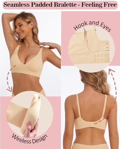 Deep V Bra Low Cut Sexy Push Up Bralettes for Women Padded Comfy Smoothing Wireless Lifting Bras Seamless Bralette
