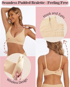 Deep V Bra Low Cut Sexy Push Up Bralettes for Women Padded Comfy Smoothing Wireless Lifting Bras Seamless Bralette