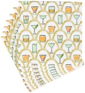Caspari Deco Cocktails Cocktail Napkins - 20 Per Package