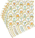 Caspari Deco Cocktails Cocktail Napkins - 20 Per Package