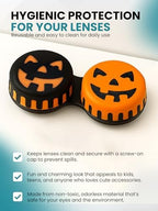 SPORTS WORLD VISION Seasonal Fun Contact Lens Cases Halloween Cute Screw Top Travel Storage Contact Lens Box L/R Eyes Holder Container, Outdoor Mini Contact Lens Storage case, 3 Cases in Same Style