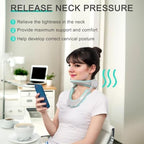 360°Adjustable Neck Brace for Neck Pain and Support, Cervical Neck Traction Device for Home Use, Neck Stretcher Neck Decompression Devices for Forward Head Posture Correction, Green