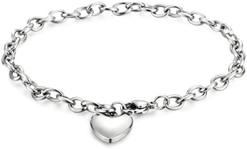 Jstyle Jewelry Women's Heart Charm Bracelets Stainless Steel Link Bracelet Birthday Gifts for Women Jewelry
