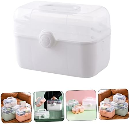 COLLBATH Portable Medical Storage Box Multifunctional Emergency Kit with Safety Knob Design for Organized Medicine for Home and Outdoor Use