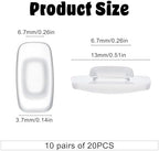Mabor Silicone Nose Pads for Glasses, 10 Pairs 20 Pcs White Push in Non Slip Nose Pads, Soft Replacement Nosepads for Eyeglasses and Sunglasses