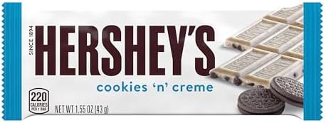 HERSHEY'S Cookies 'n' Creme Candy Bars, 1.55 oz (36 Count)