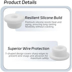 20Pcs Rubber Grommets 5/8" Drill Hole, 1/4" ID, White Silicone Top Hat Grommet, Flexible Hole Plug Gasket for Automotive Firewall, Electrical Wiring Protection & Cable Management