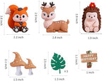 Woodland Cake Toppers Forest Animal Cake Decorations with Squirrel Hedgehog Deer Mushroom for Baby Shower Birthday Party Decorations