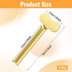 4 PCS Toothpaste Squeezer, Metal Tube Squeezer, Stainless Steel Toothpaste Roller, Manual Tube Wringer Key Dispenser for Cream Cosmetic Paint Squeezing Aids