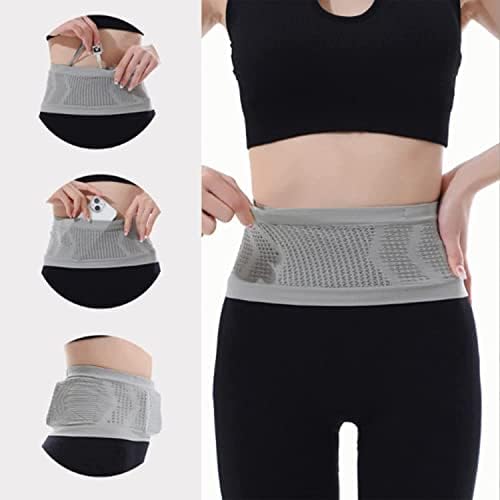 Multifunctional Knit Breathable Concealed Waist Bag - Adjustable Running Belt, Universal Running Waist Pack with Large Capacity, Running Waist Packs for Women Men Outdoor Activities (Pink, L)